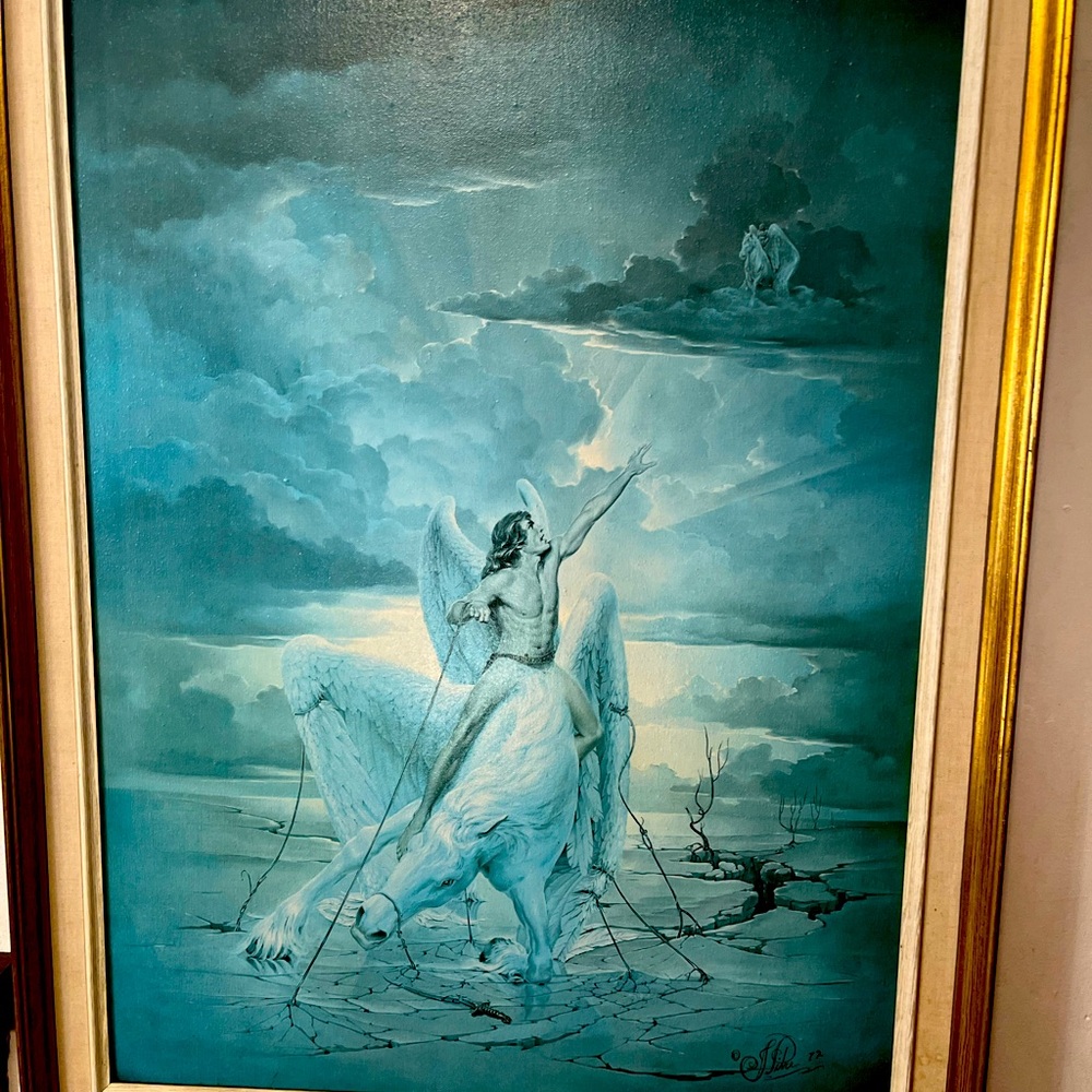 John pitre reflections oil on canvas large signed